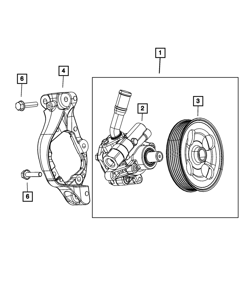 Power Steering With Pulley Pump Assembly - Mopar (5154400AC)