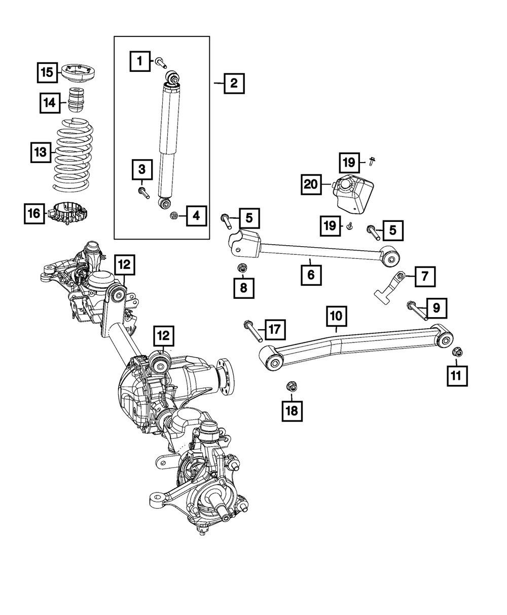 Suspension Shock Absorber Kit - Mopar (68527963AB)