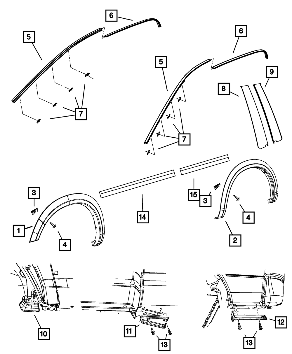 B Pillar Applique, Left - Mopar (68351202AB)