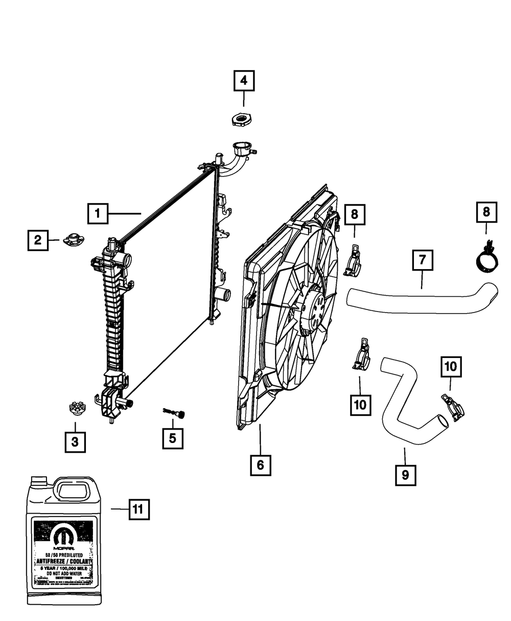 Radiator Outlet Hose - Mopar (55038121AD)