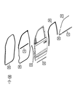Front Door Belt Outer Weatherstrip, Left - Mopar (68285863AE)