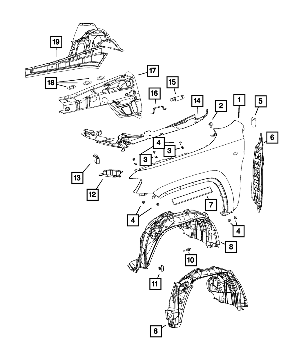 Wheelhouse Inner Silencer, Left - Mopar (68272335AD)