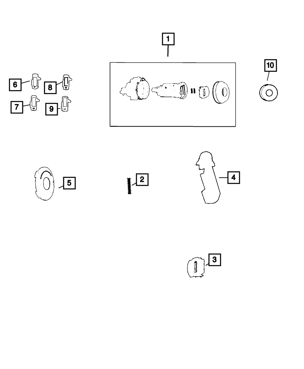 Door Lock Cylinder - Mopar (68085676AA)