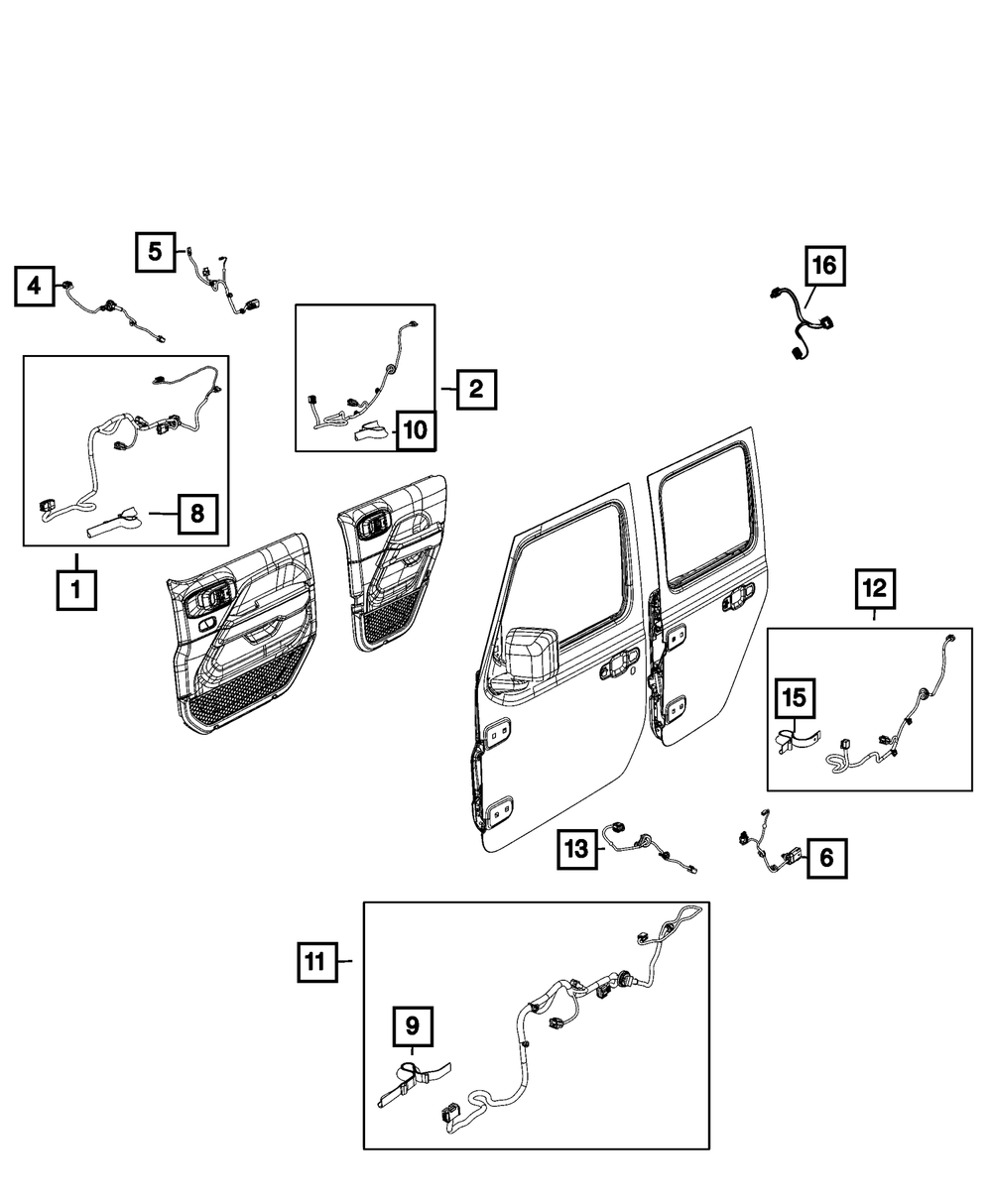 Front Door Wiring - Mopar (68299333AH)