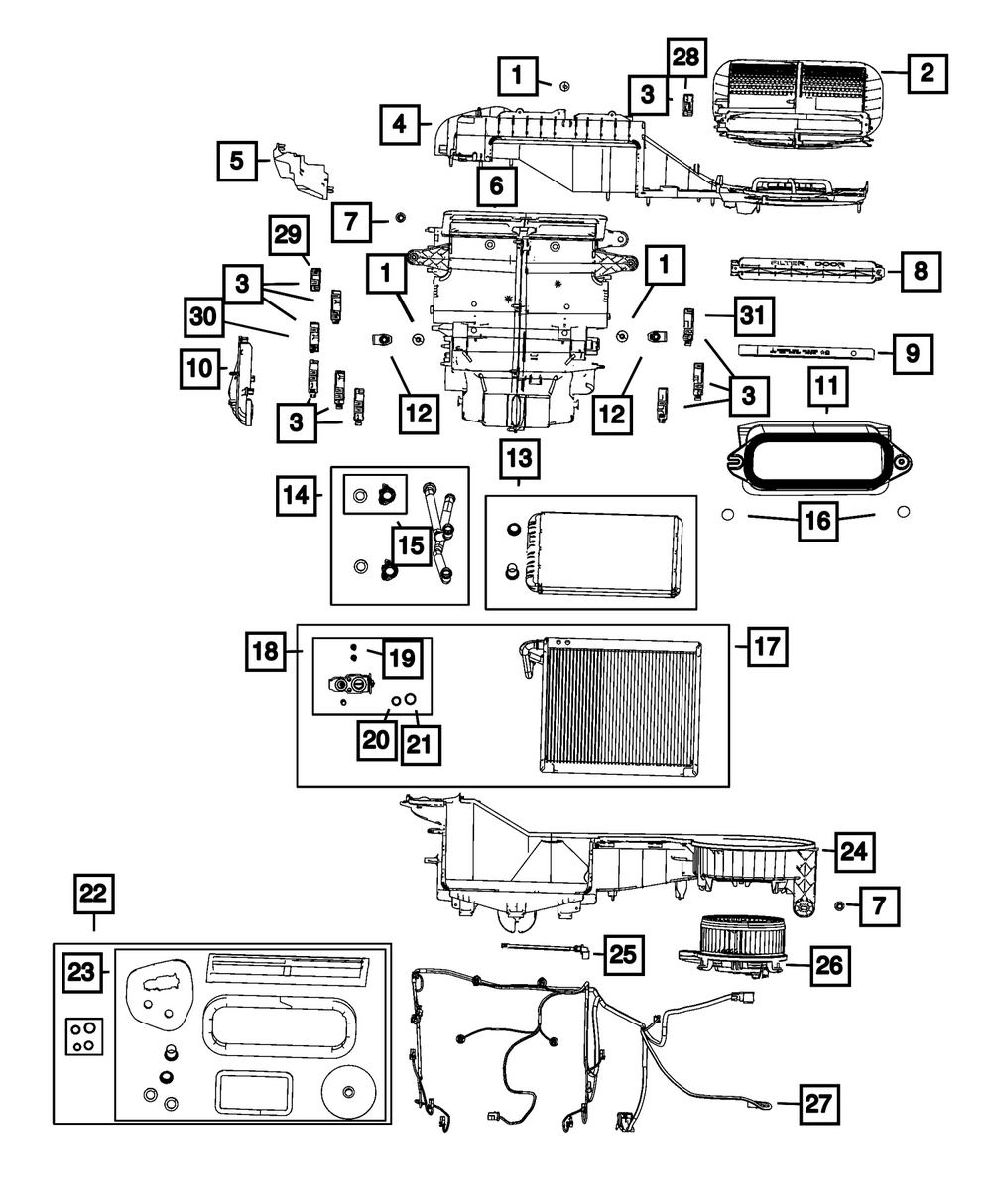 Air Conditioning Evaporator - Mopar (68579042AB)