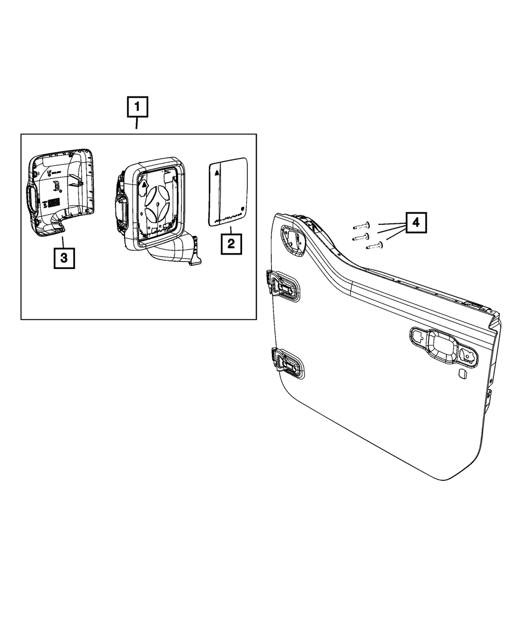 Outside Rear-View Mirror, Left - Mopar (68281891AF)