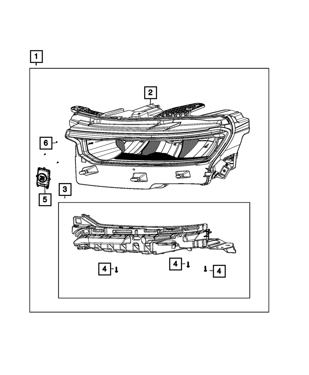 Headlamp, Left - Mopar (68606229AB)
