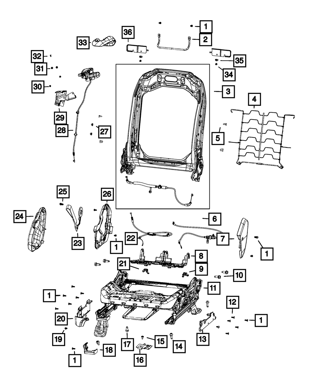 Seat Release Handle And Cable | Mopar | Part Number (6QD06TX7AE)