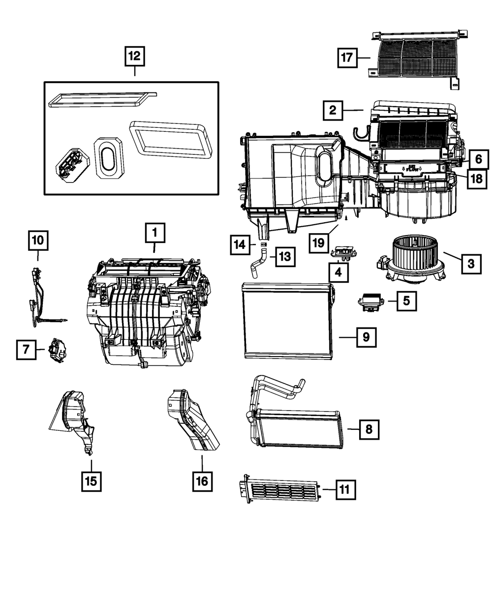 A/C And Heater Actuator | Mopar | Part Number (68018109AA)