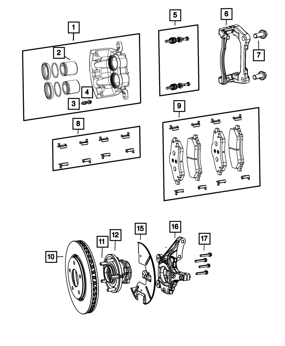 Front Disc Brake Pad Kit - Mopar (68317914AC)