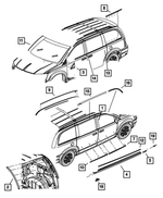 Sliding Door Outside Applique, Left - Mopar (5020667AA)