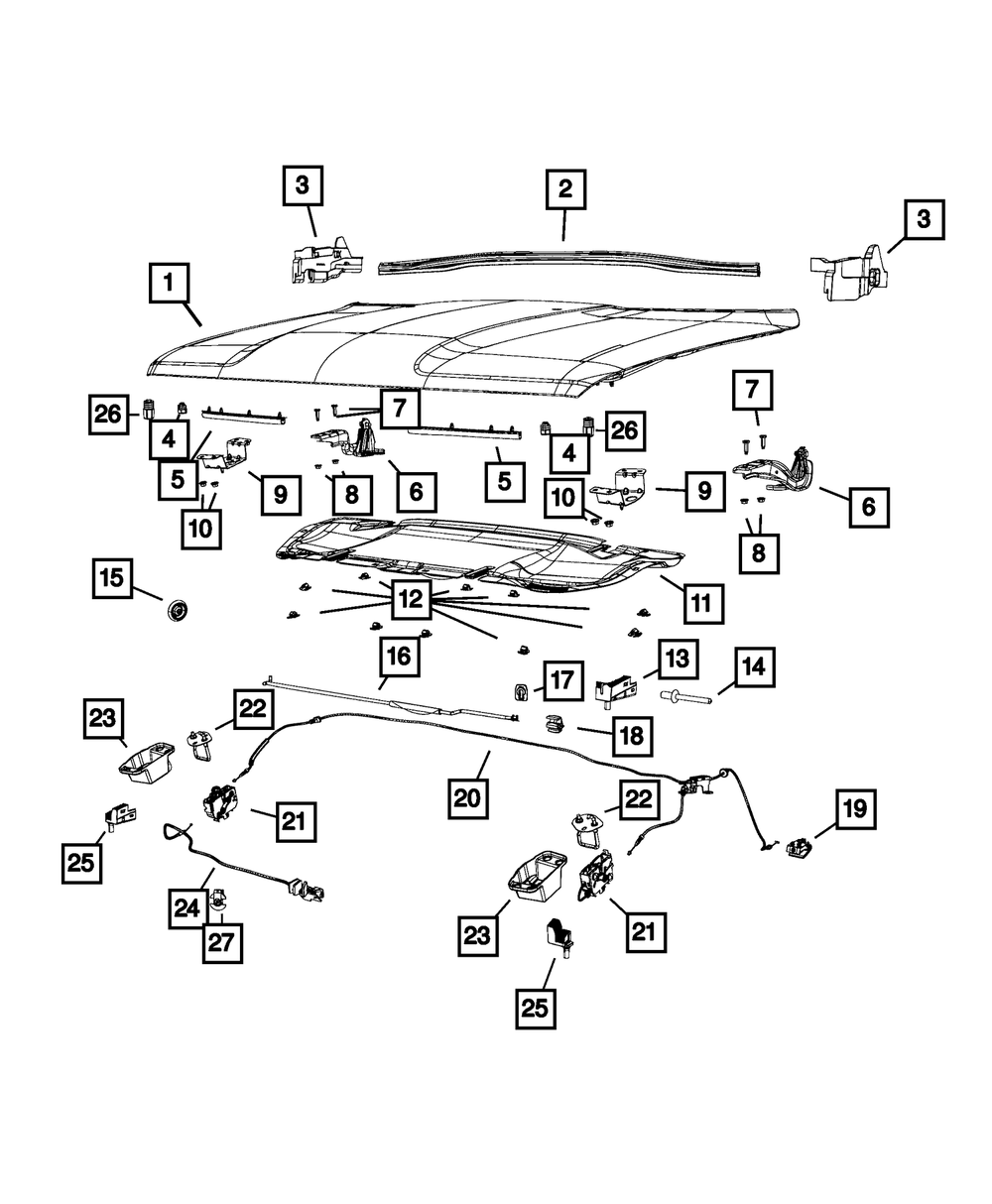 Hood Latch, Left - Mopar (68479175AA)