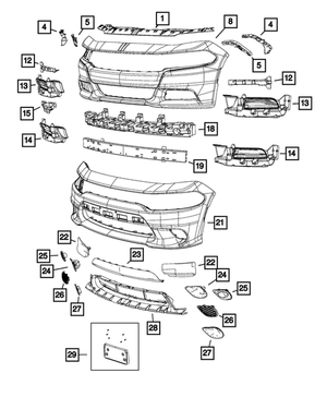 Fascia Support Bracket- Right | Mopar | Part Number (68213539AC)