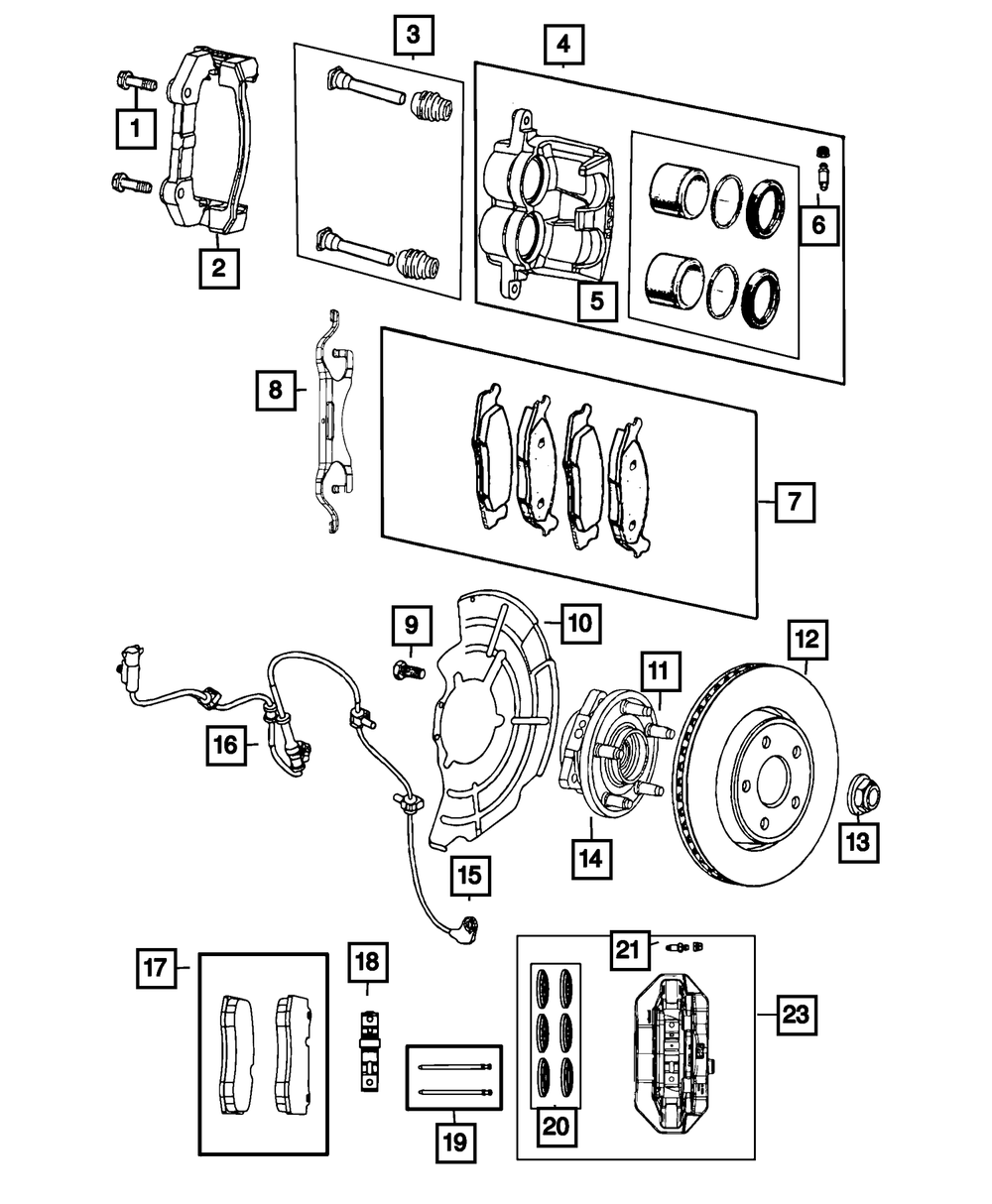 Disc Brake Caliper Adapter - Mopar (68052371AB)