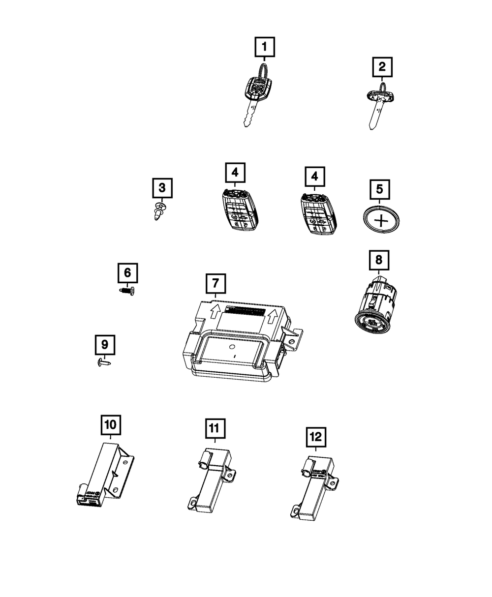 Integrated Key Fob Transmitter - Mopar (68575430AA)