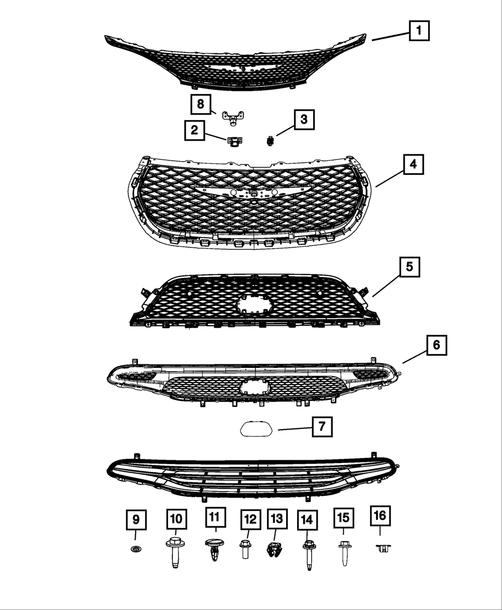 Lower Grille - Mopar (6WF63DX8AB)