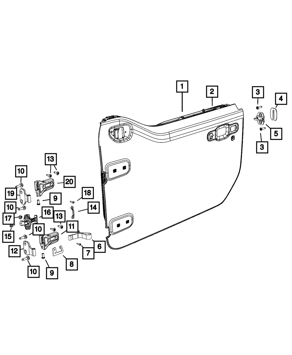 Body Half Hinge, Right - Mopar (68297676AC)