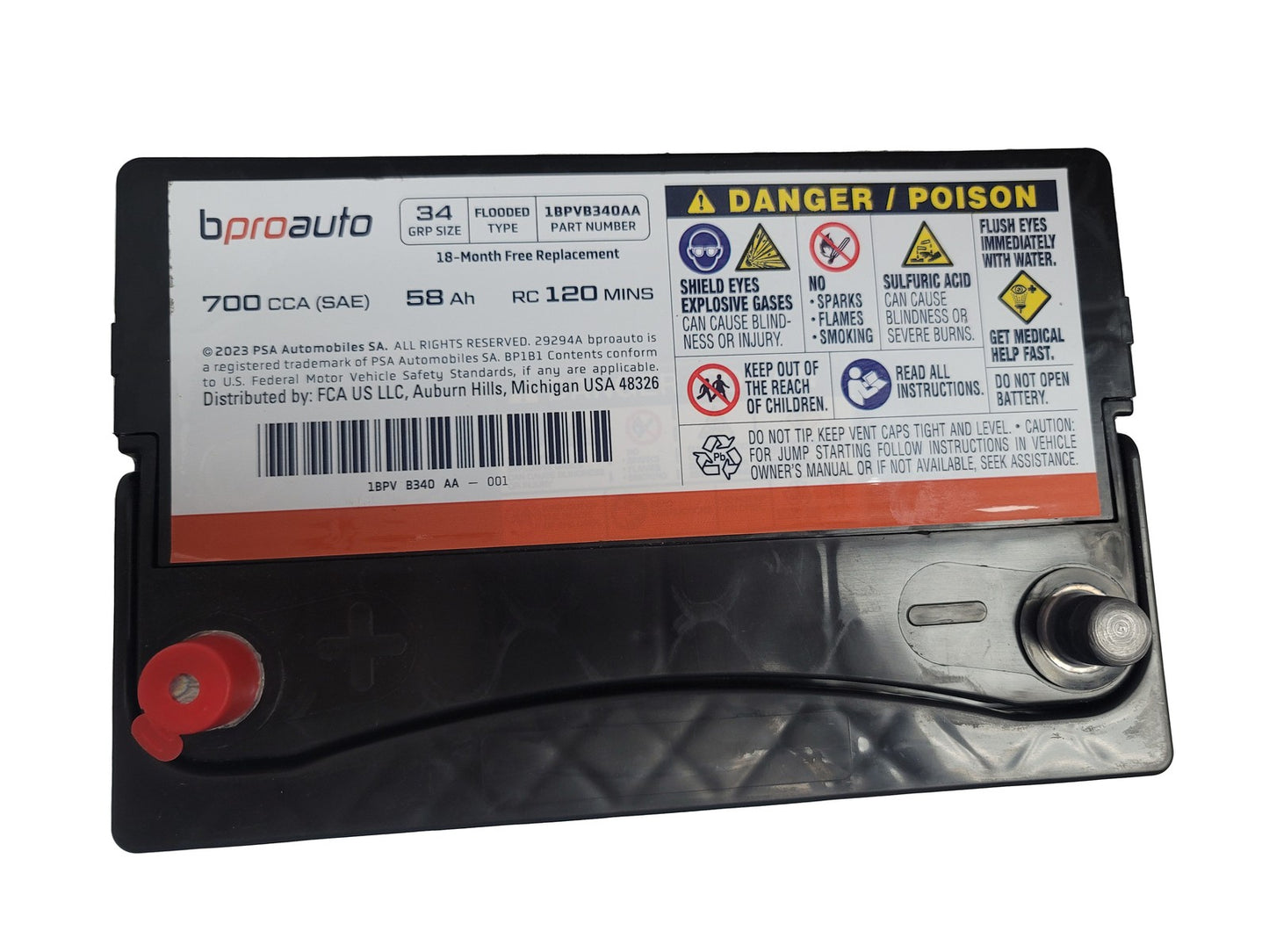 Vehicle Battery | BPROAUTO | Part Number (1BPVH700AA)