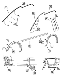 B Pillar Applique, Left - Mopar (68351202AB)