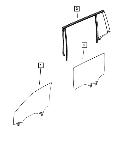 Front Door Glass, Left - Mopar (68378777AB)