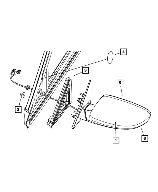 Outside Rear-View Mirror, Right - Mopar (6WA60DX8AA)