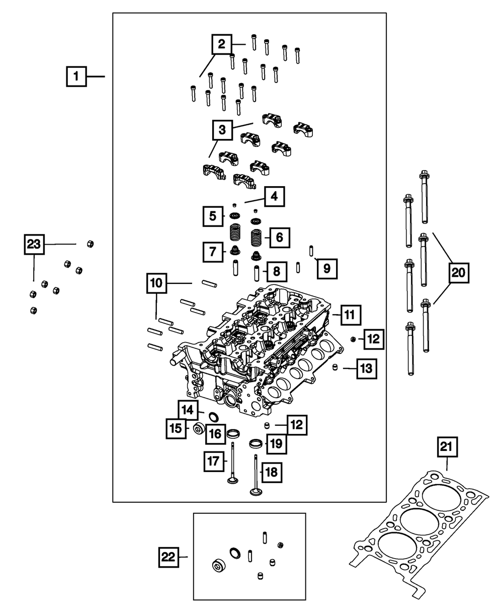 Cylinder Head Gasket Kit, Left Side - Mopar (68147403AA)
