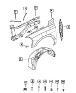 Fender Mounting Bracket, Left - Mopar (68360837AB)