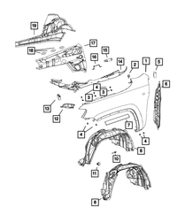 Wheelhouse Inner Silencer, Left - Mopar (68272335AD)