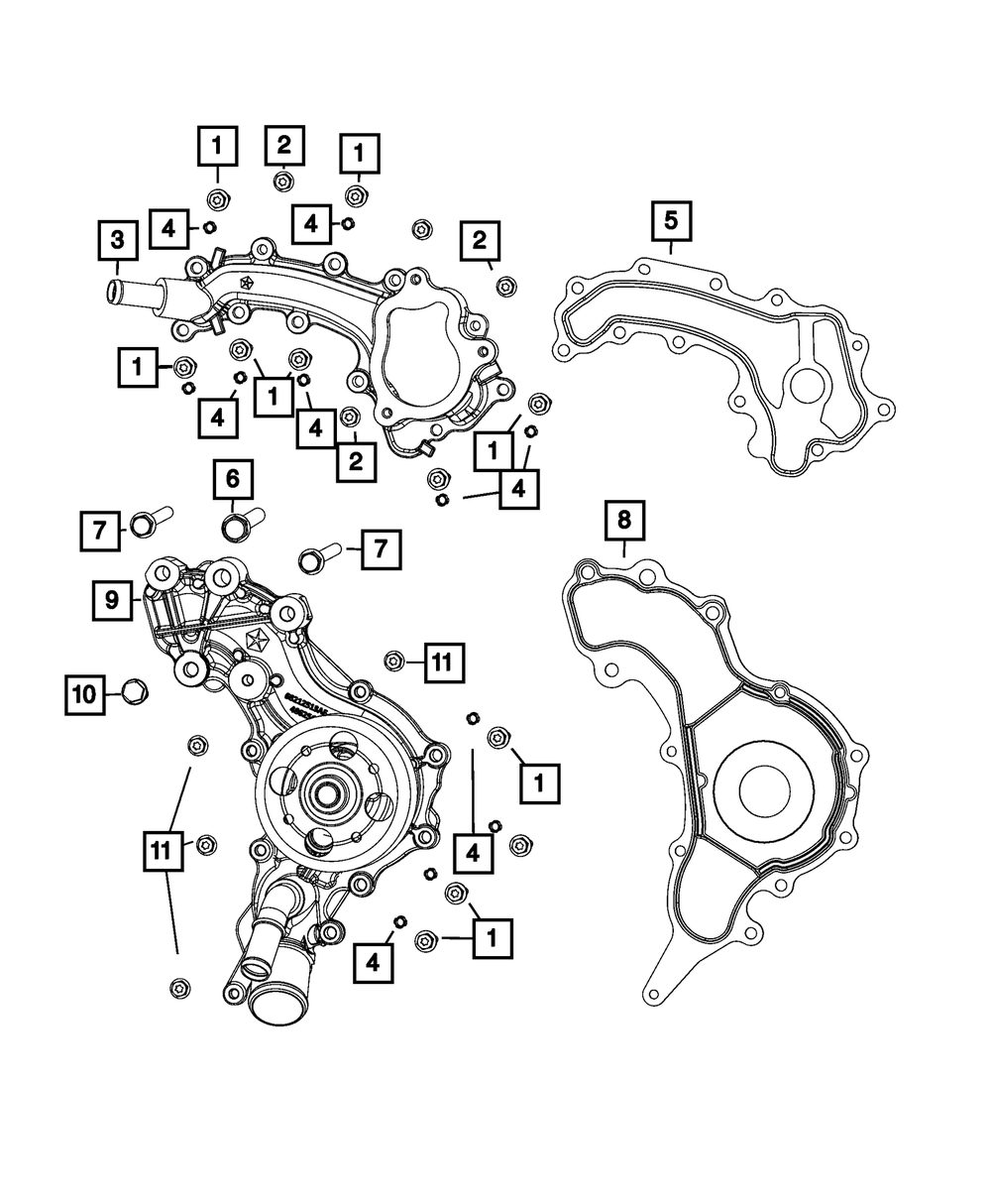 Crossover Water Outlet Gasket - Mopar (4893786AA)