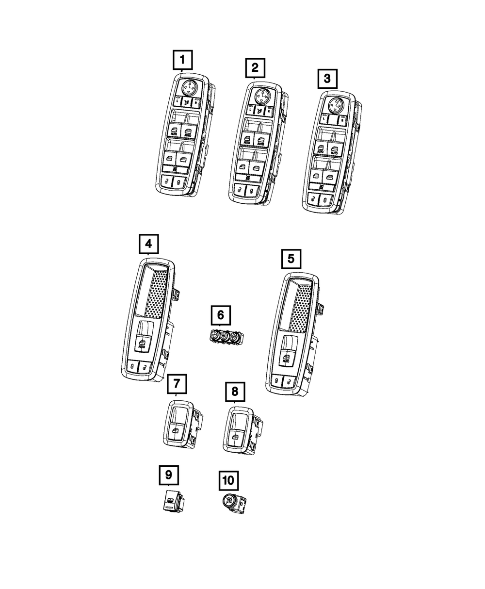 Front Door Switch And Bezel - Mopar (68590582AA)