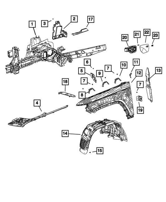 Front Fender, Left - Mopar (68465273AD)