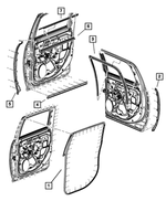 B Pillar Lower Weatherstrip, Left - Mopar (55372711AD)