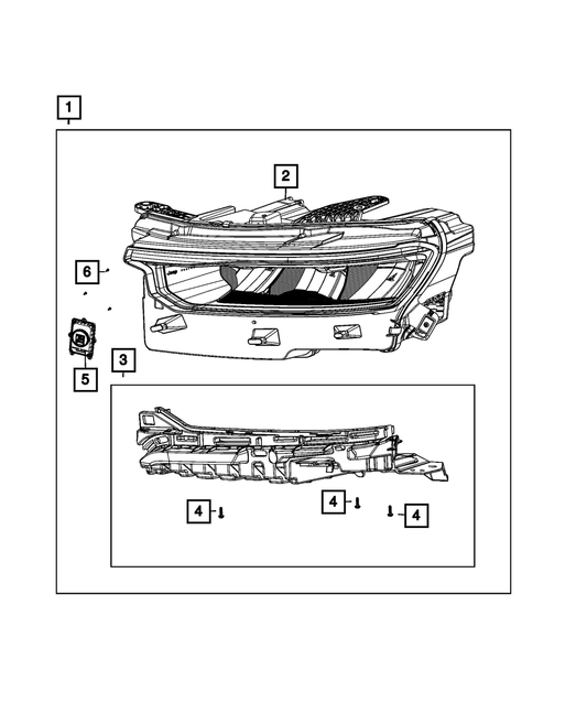 Headlamp, Left - Mopar (68606229AB)
