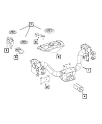 Hitch Ball Mount Adapter - Mopar (68165918AA)