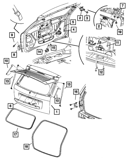 Lift-Gate Opening Support, Left - Mopar (68025358AB)