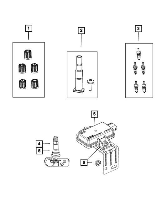 Tire Pressure Sensor - Mopar (68339096AB)