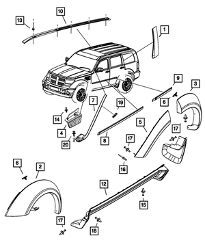 Applique Clip | Mopar | Part Number (55157055AA)