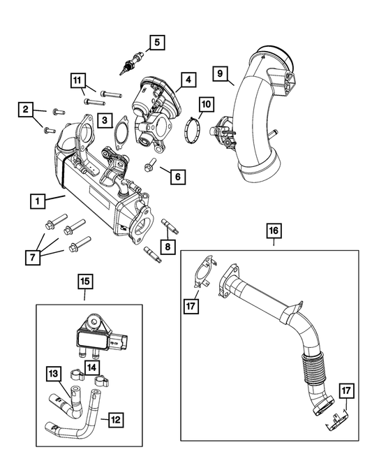 Egr Tube Gasket | Mopar | Part Number (68493361AA)
