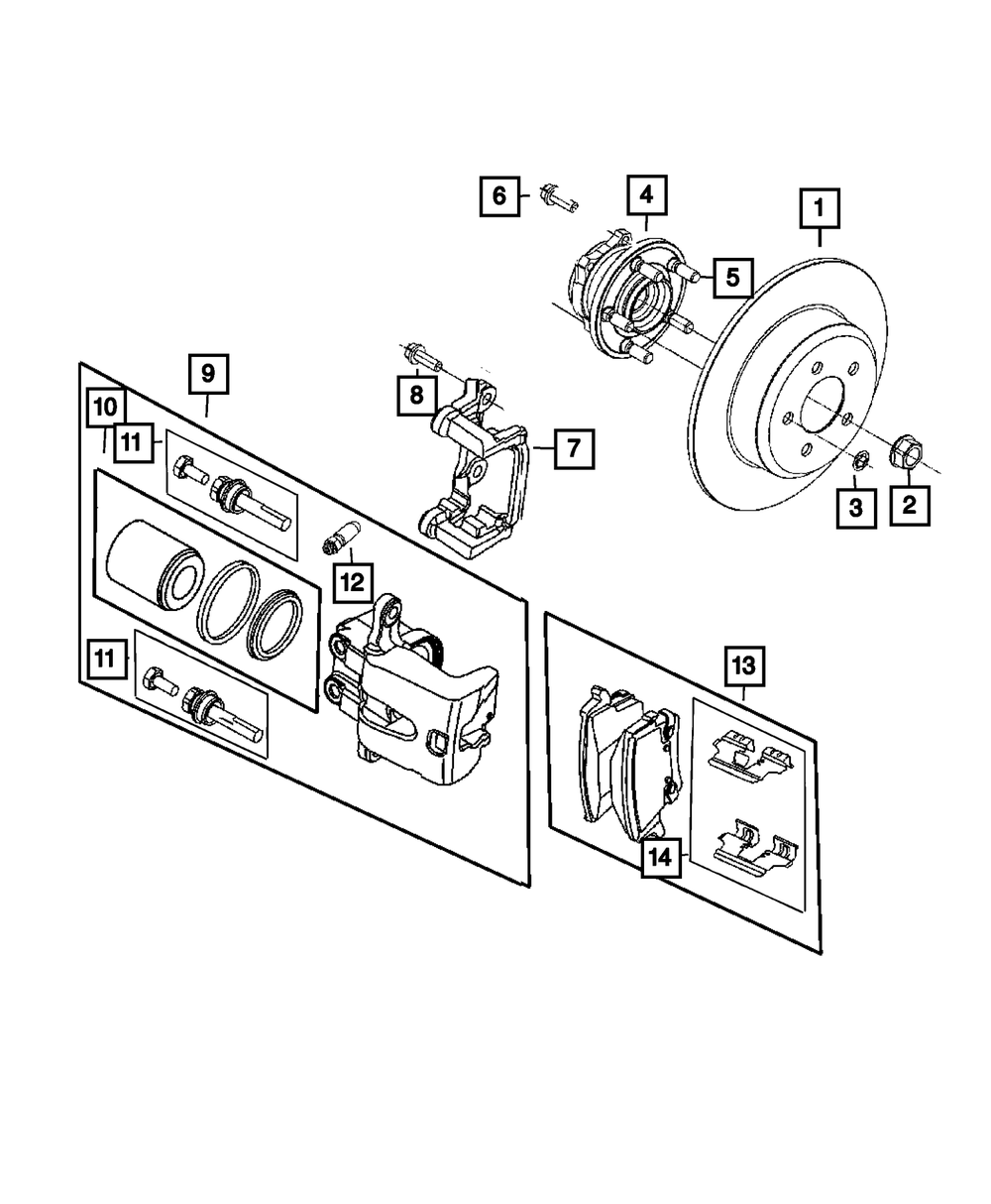 Rear Disc Brake Pad Kit - Mopar (68504577AB)