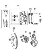 Disc Brake Caliper Assembly, Right - Mopar (68548604AA)