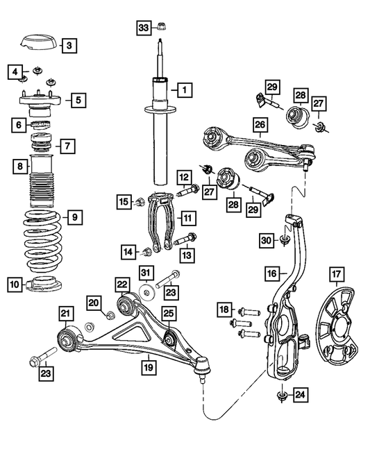 Lower Control Arm, Left - Mopar (5168283AB)