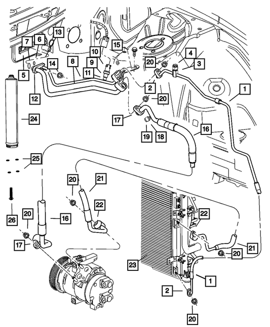 A/C Line Seal | Mopar | Part Number (68086127AA)