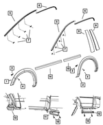Roof Molding, Right - Mopar (68289832AC)